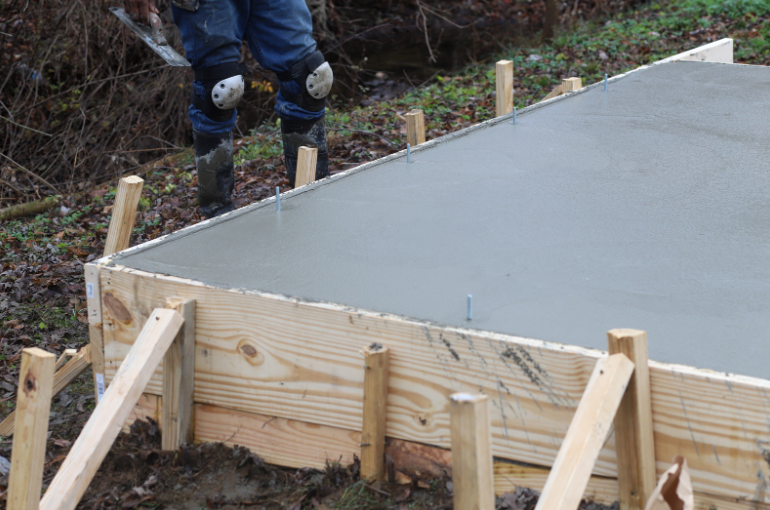 Concrete pad for a shed